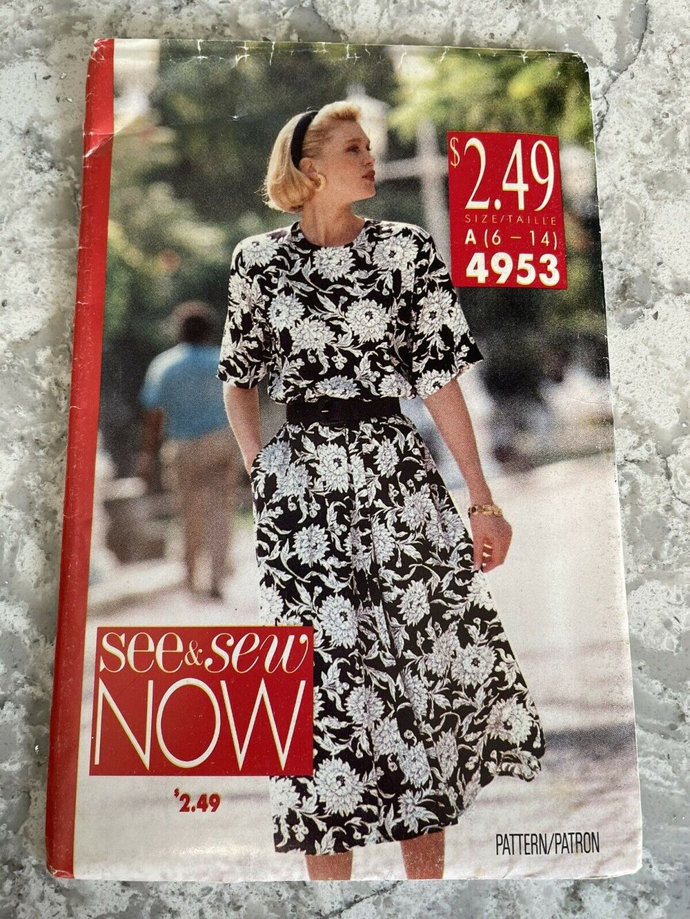 SEE & SEW NOW Women's pattern size A (6-14) # 4953 dress pattern, cut
